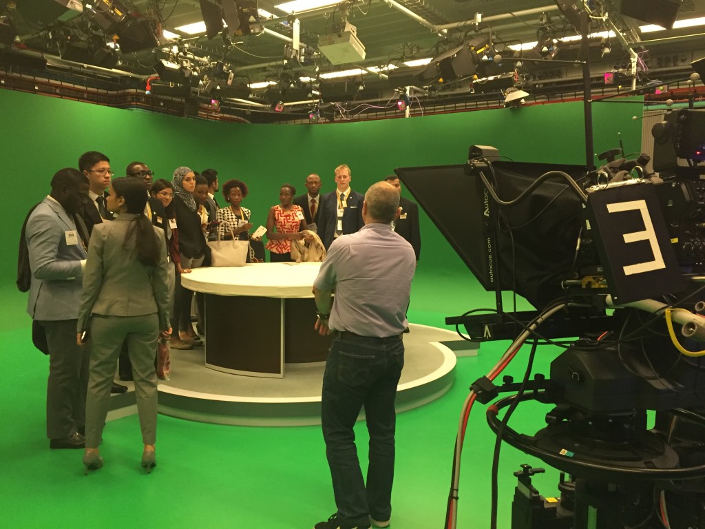 Trying out the green screen room at BBC Worldwide